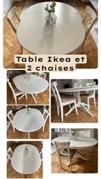 IKEA uitschuifbare eettafel en 2 stoelen, Huis en Inrichting, Ophalen, Gebruikt, Vijf personen of meer, Ovaal