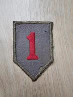 US WW2 British made 1st Infantry division patch black back, Verzamelen, Ophalen of Verzenden