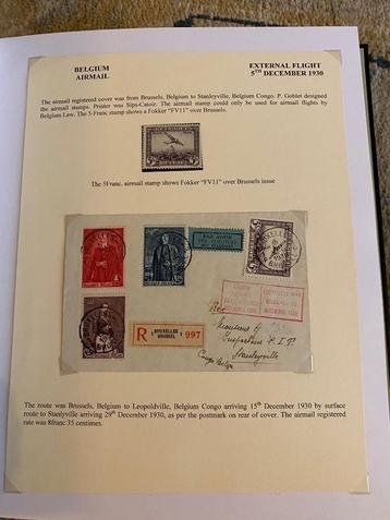 1930 - 1937 X 7  zegels en omslagen luchtpost België beschikbaar voor biedingen