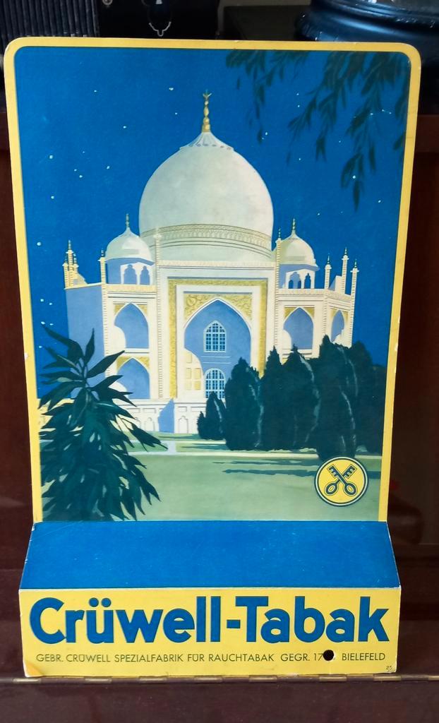 Vintage kartonnen reclame van Crüwell Tabak, Verzamelen, Merken en Reclamevoorwerpen, Gebruikt, Ophalen of Verzenden