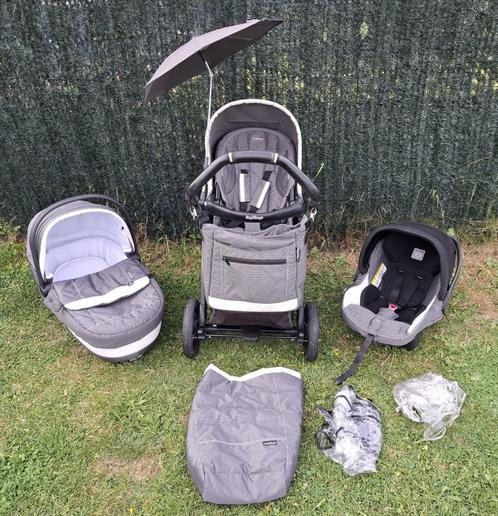 Poussette trio pegperego, Kinderen en Baby's, Kinderwagens en Combinaties, Gebruikt, Combiwagen, Overige merken, Ophalen