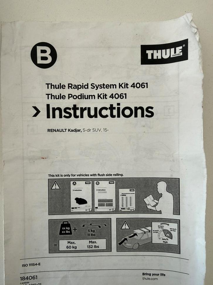 Thule kit 4061 184061, Autos : Pièces & Accessoires, Barres latérales, Neuf, Enlèvement ou Envoi