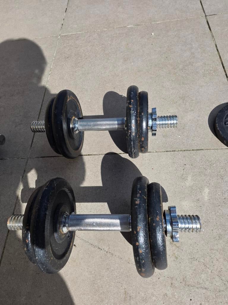 4 haltères + poids, Sports & Fitness, Enlèvement