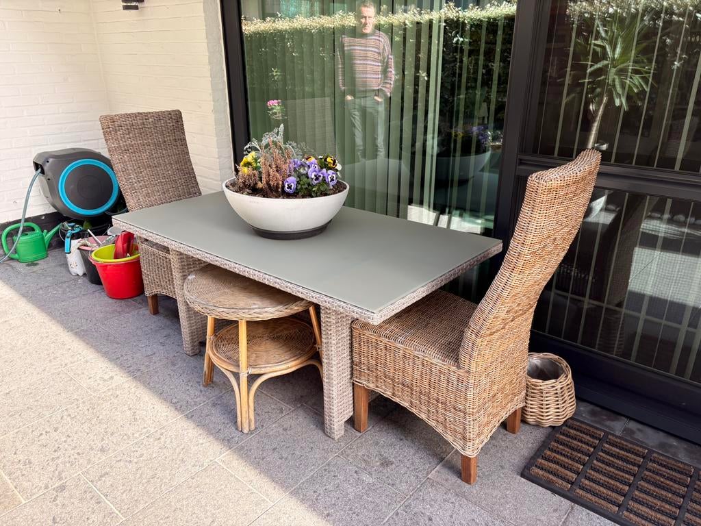 Tuinset (rotan), Ophalen, Zo goed als nieuw, Rotan, Tuinset