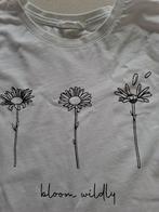 Chemise blanche, lettrage floral noir., Enlèvement ou Envoi, Comme neuf, Blanc, Lang