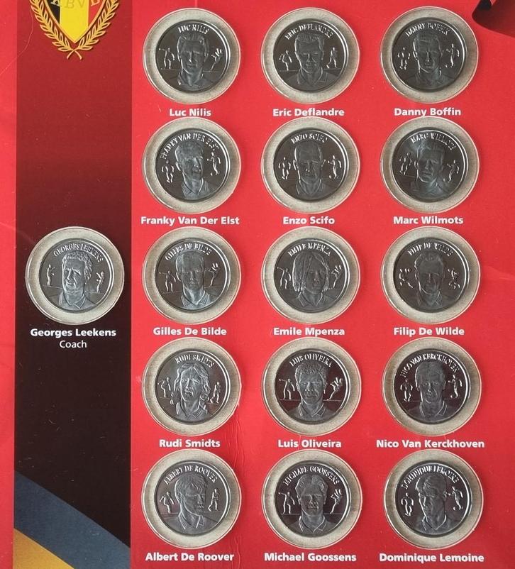 Officiële Muntencollectie Van Het Belgisch Elftal COMPLEET, Timbres & Monnaies, Pièces & Médailles, Autres matériaux, Enlèvement ou Envoi