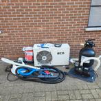 Zoutwatersysteem, warmtepomp, zandfilter zwembad, Ophalen, Gebruikt, Zwembadpomp