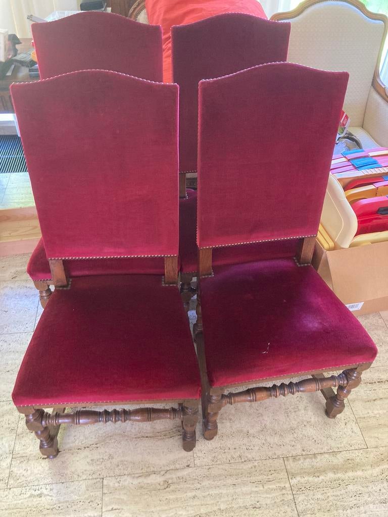 4x antieke gestoffeerde stoel, Antiquités & Art, Antiquités | Meubles | Chaises & Canapés, Enlèvement