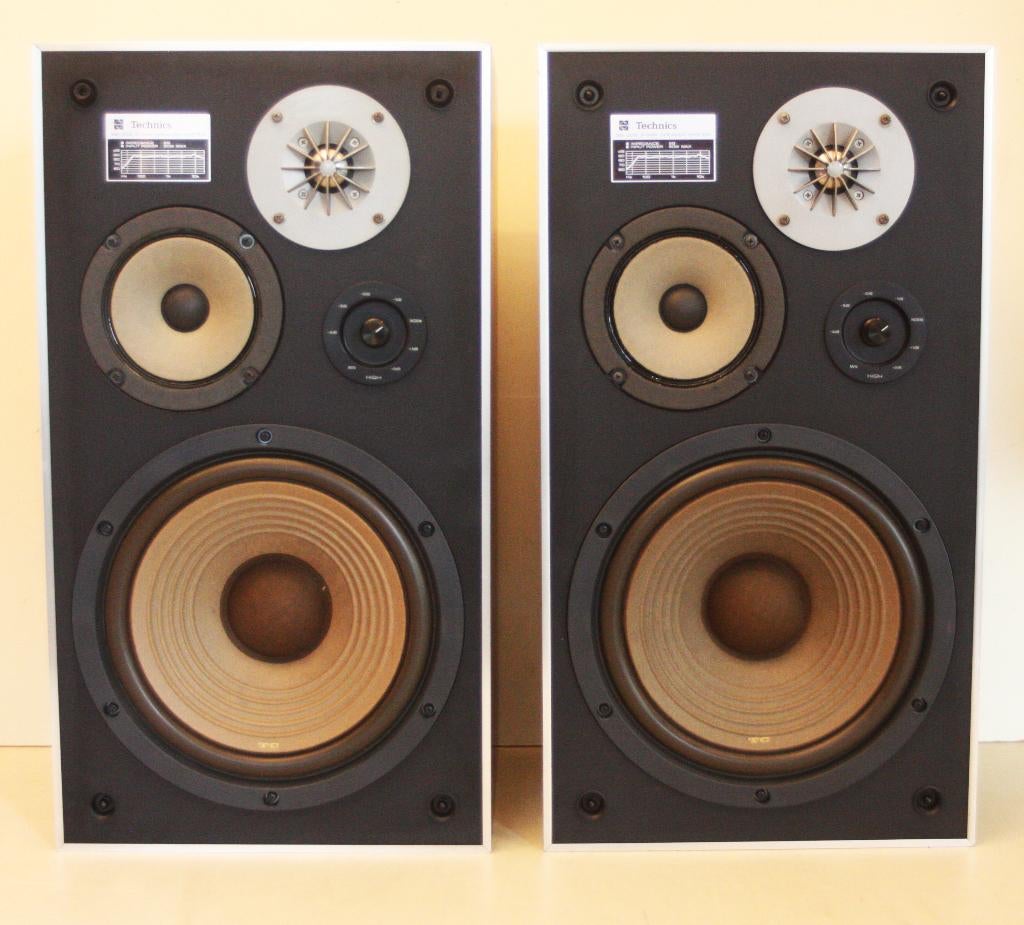 Technics SB-302 Luidsprekers / 50 Watt / 8 Ohm / Japan, Ophalen of Verzenden, Zo goed als nieuw, Front, Rear of Stereo speakers