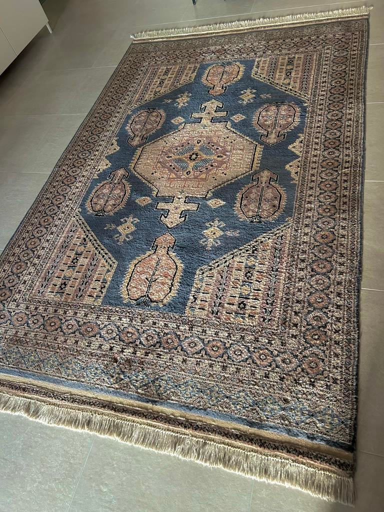 Handgemaakt vintage tapijt, Huis en Inrichting, Stoffering | Tapijten en Vloerkleden, Ophalen, Gebruikt, Vintage, 200 cm of meer
