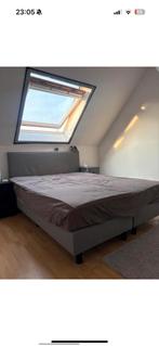 Boxspring te koop, Gris, 210 cm, Enlèvement, Utilisé