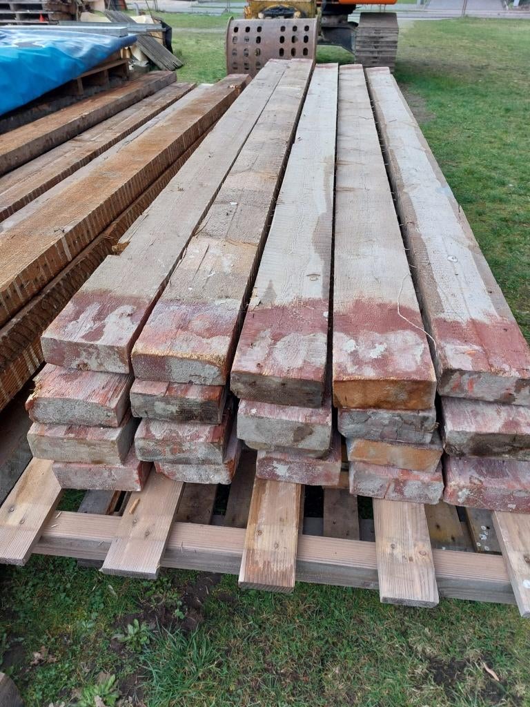 Houten bruggen, Bricolage & Construction, Bois & Planches, Utilisé, Poutre, Autres essences de bois, 300 cm ou plus, 50 mm ou plus