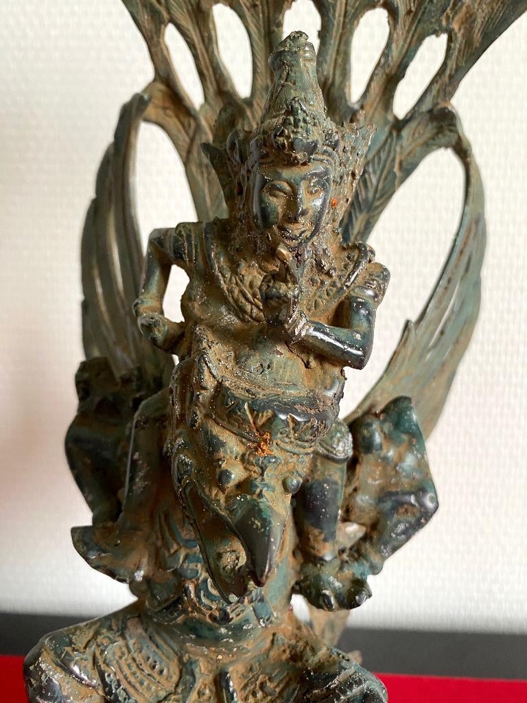 Statue Ancienne en Bronze Visnu et Garuda Indonésie, Antiquités & Art, Enlèvement ou Envoi