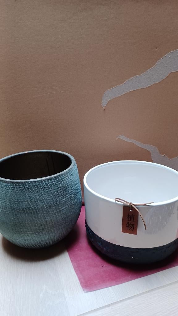 2 bloempotten /cache-pots, Tuin en Terras, Ophalen, Balkon