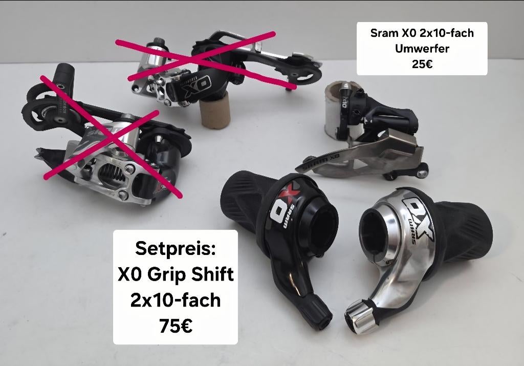 Sram X0 — Shifters en Shifters met 9 en 10 versnellingen, Sport en Fitness, Wielrennen, Gebruikt, Overige typen, Ophalen of Verzenden