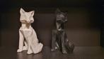 Decoratie - 2 katten of vossen - wit en zwart, Ophalen of Verzenden, Gebruikt, Overige typen