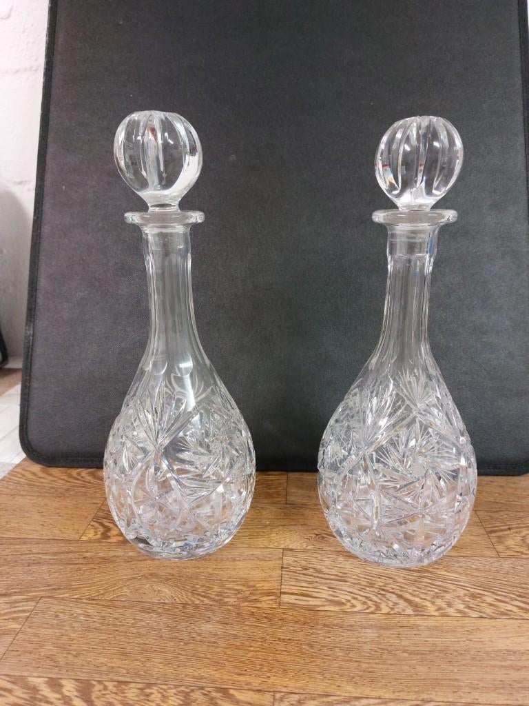 2 Sierlijke kristallen karaffen, Antiek en Kunst, Antiek | Glaswerk en Kristal, Ophalen