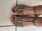 Sandalen Unisa 39 met sleehak bruin weinig gedragen, Kleding | Dames, Ophalen of Verzenden, Bruin