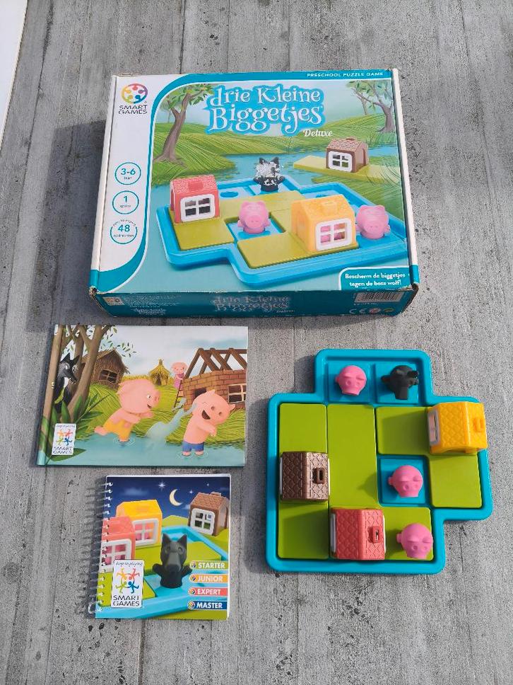 Smart Games drie kleine biggetjes Deluxe compleet met boek, Kinderen en Baby's, Speelgoed | Educatief en Creatief, Gebruikt, Puzzelen