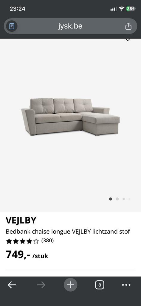 Zetel/slaapbank, Ophalen, Zo goed als nieuw, Stof