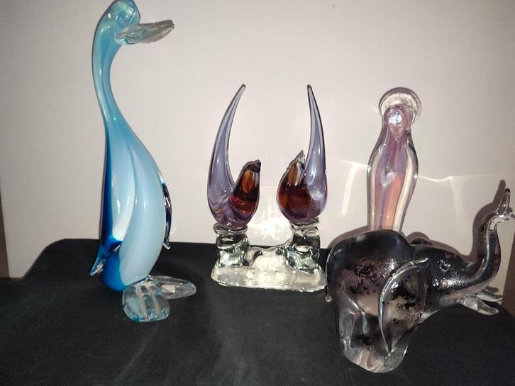 Verschillende Murano beelden - 1960-70's, Antiek en Kunst, Antiek | Glaswerk en Kristal, Ophalen of Verzenden