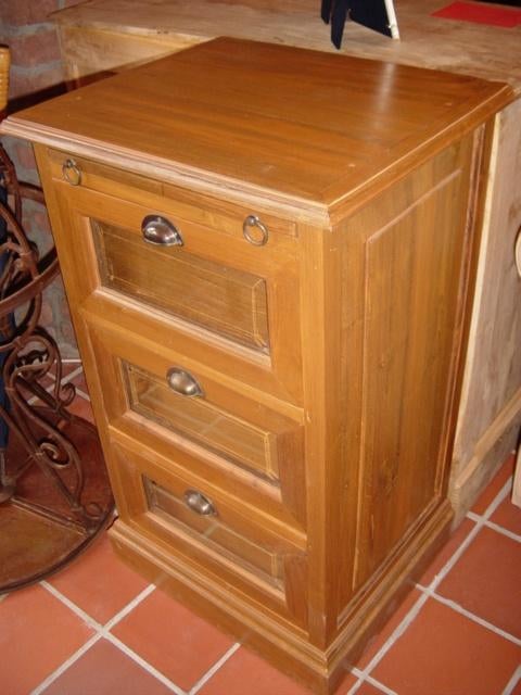 LADEKAST APOTHEKERSKAST - Massief teakhout Flamant 3 lades, Ophalen, Nieuw