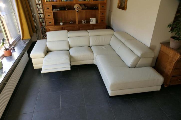 Lederen hoeksalon Chateau D’Ax, Huis en Inrichting, Zetels | Complete zithoeken, Zo goed als nieuw, Leer, Ophalen