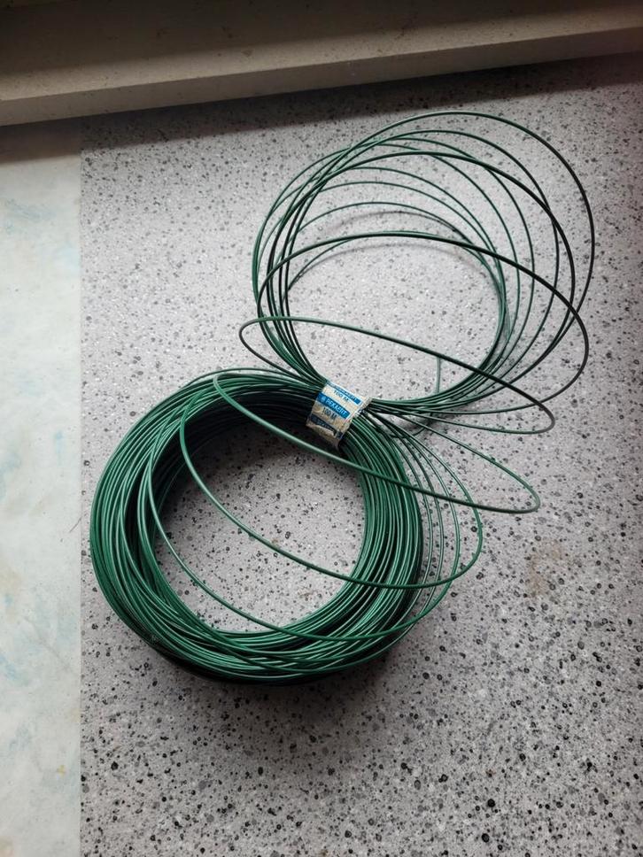 Spandraad Groen Geplastificeerd ongeveer 90m, Jardin & Terrasse, Gaze & Fils, Neuf, Fil, 20 mètres ou plus, Enlèvement ou Envoi
