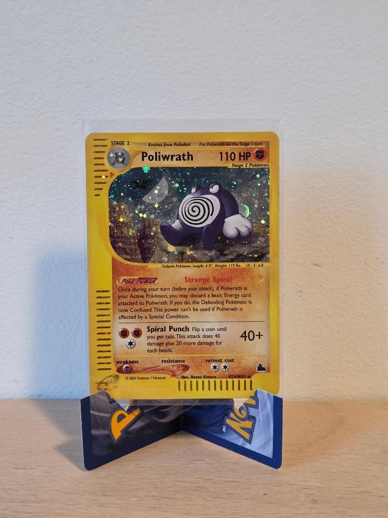 Pokémon Poliwrath H24/H32 Holo – Skyridge (Vintage WOTC), Ophalen of Verzenden, Losse kaart