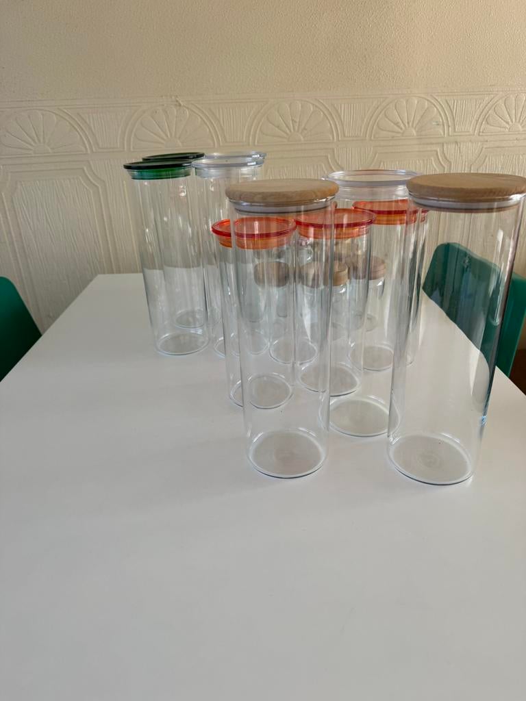 Voorraadpotten van glas (20stuks), Ophalen, Zo goed als nieuw