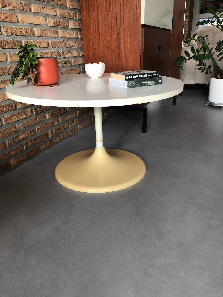 Leuk vintage midcentury bijzettafel salontafel tulpvoet, Ophalen, Gebruikt