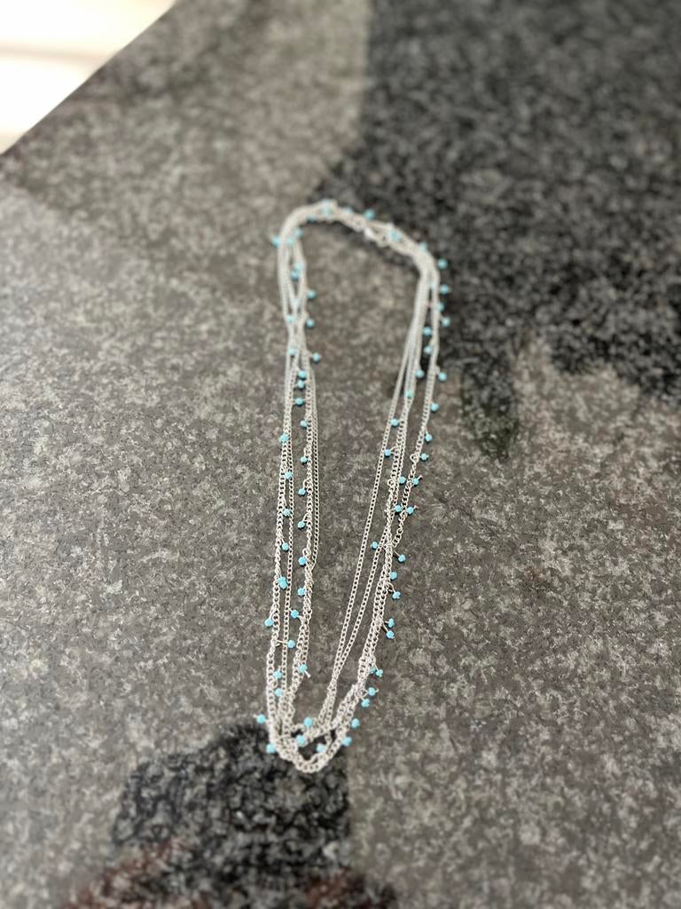 Collier, Bijoux, Sacs & Beauté, Colliers, Enlèvement ou Envoi, Bleu, Argent