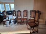 6 houten eiken stoelen met rotan vlechtwerk, Antiek en Kunst, Ophalen