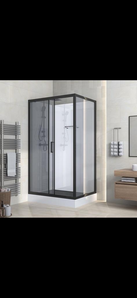 cabine de douche de luxe 110x80x225 noire – ensemble complet, Maison & Meubles, Salle de bain | Salle de bain complète, Neuf, Enlèvement