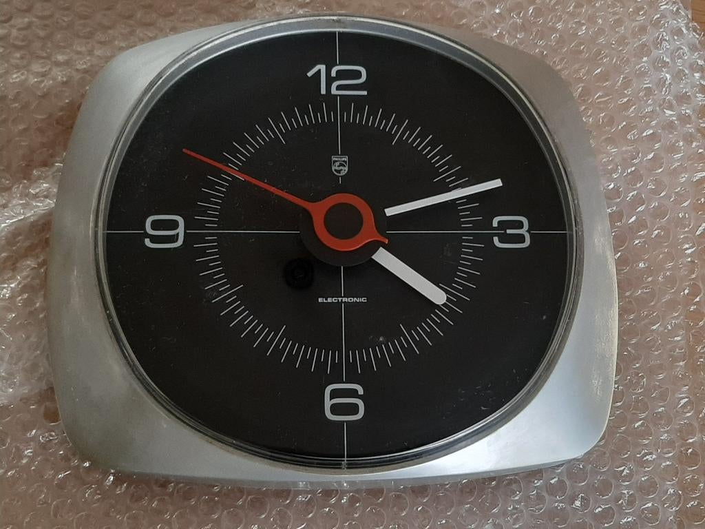 Space age 1970 horloge murale PHILIPS, Rouge