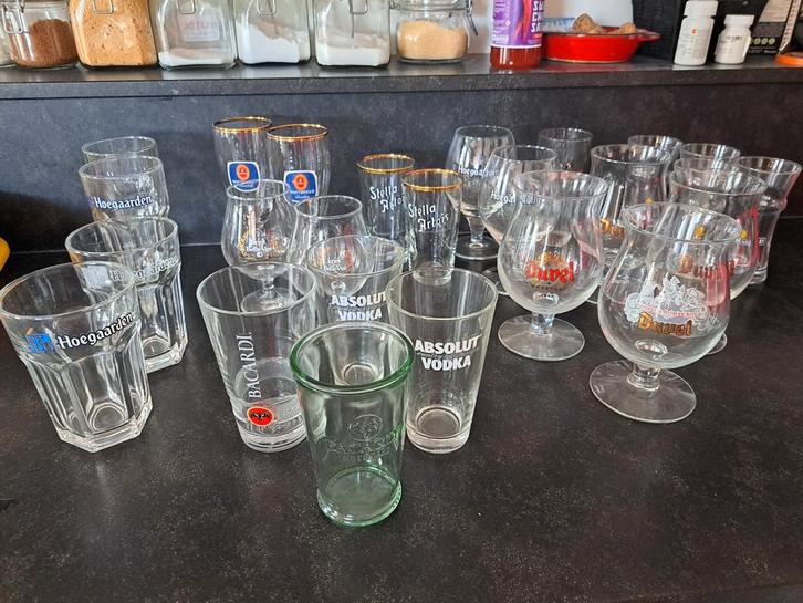 Diverse bier-, en alcohol glazen, Verzamelen, Glas en Drinkglazen, Zo goed als nieuw, Bierglas, Ophalen