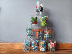 Set van 10 verschillende Smurfenglaasjes, jaren 90, Enlèvement ou Envoi, Schtroumpfs, Comme neuf, Ustensile