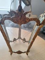 Lanterne de vestibule anciene laiton  verre gravé  Louis XVI, Enlèvement ou Envoi