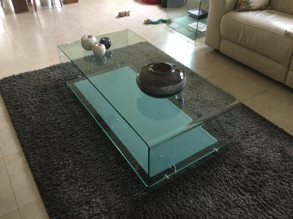 Table de salon en verre, Maison & Meubles, Tables | Tables de salon, 100 à 150 cm, Moins de 50 cm, Verre, Comme neuf
