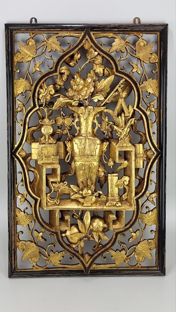 Prachtig Antiek Chinees Paneel – 19e-Eeuw, Antiek en Kunst, Kunst | Niet-Westerse kunst, Ophalen of Verzenden