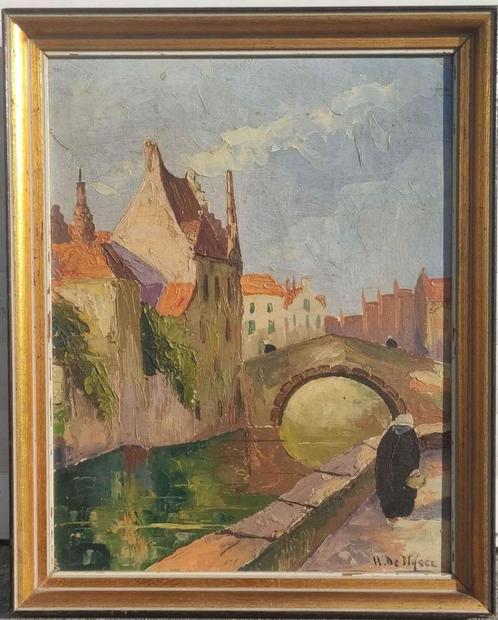 Huile sur panneau Bruges signe Henry de nysse, Antiquités & Art, Art | Peinture | Classique, Enlèvement ou Envoi