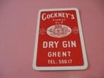 1 oude losse speelkaart Cockney's Dry Gin , Ghent (84), Comme neuf, Carte(s) à jouer, Enlèvement ou Envoi