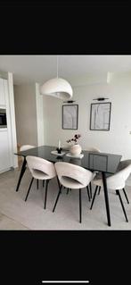 Table bois noir 180x90 – Moderne Zwarte houten tafel 180x90, Huis en Inrichting, Tafels | Eettafels, Ophalen