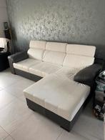 Mooi 3 zit  (leder) salon met longchare, Ophalen, Zo goed als nieuw, Leer