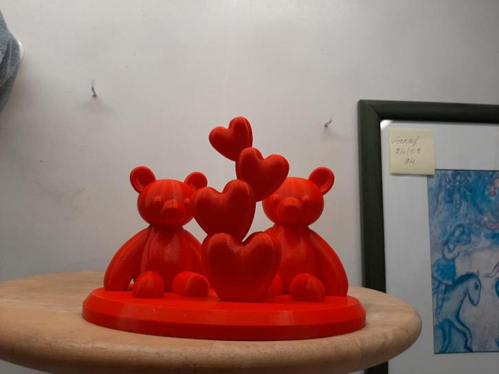 3 D Twee Teddyberen met HartenToren 136, Computers en Software, 3D-printerbenodigheden, Nieuw, Ophalen of Verzenden