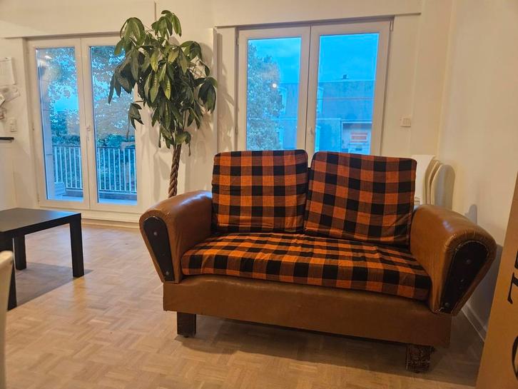 Gezellige 2.5 zits zetel leder, Huis en Inrichting, Zetels | Zetels, Zo goed als nieuw, Ophalen