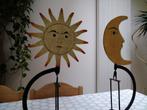 zon en maan decoratie in metaal, Huis en Inrichting, Ophalen, Gebruikt