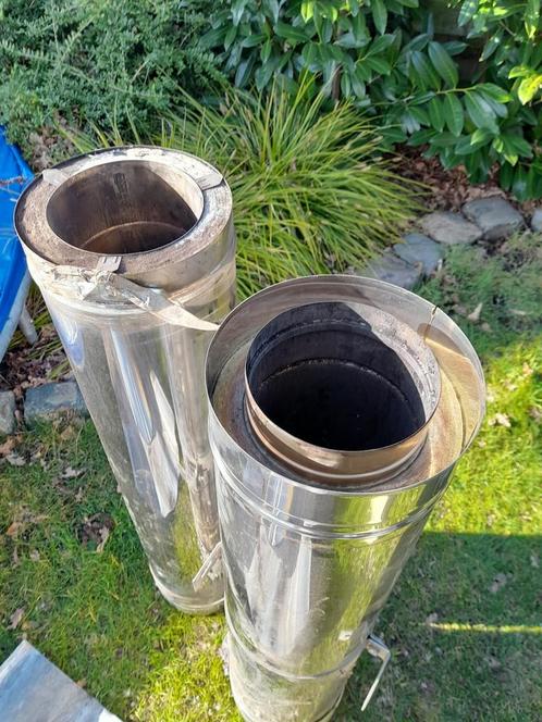 Dubbelwandige geïsoleerde INOX buizen, Doe-het-zelf en Bouw, Buizen en Afvoer, Gebruikt, Rechte buis, Inox, 4 tot 6 meter, Ophalen