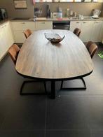 Eettafel hout ovaal  + 8 stoelen, Ophalen, 100 tot 150 cm, Eikenhout, 200 cm of meer