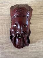 Decoratief Chinees masker in houtsnijwerk, Antiek en Kunst, Verzenden